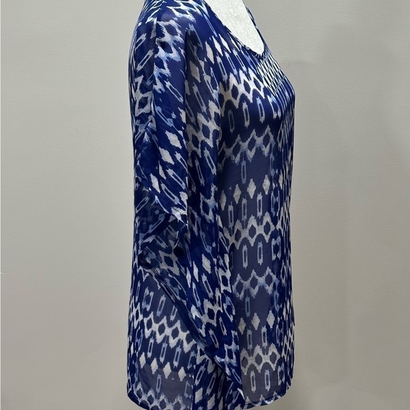 Women's H&M Blue and White Short Sleeve Tunic in Size 4 - Picture 2 of 5